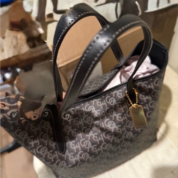 Coach City Tote Navy monogram leather, and coated canvas EUC CF342 - Picture 14 of 16